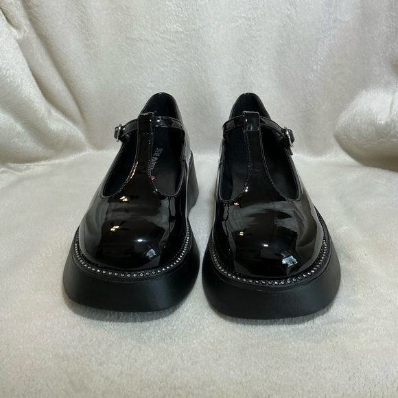 NEW Steve Madden “J-Fiddle” Black Patent Leather Platform Mary Janes NWT - Picture 4 of 8